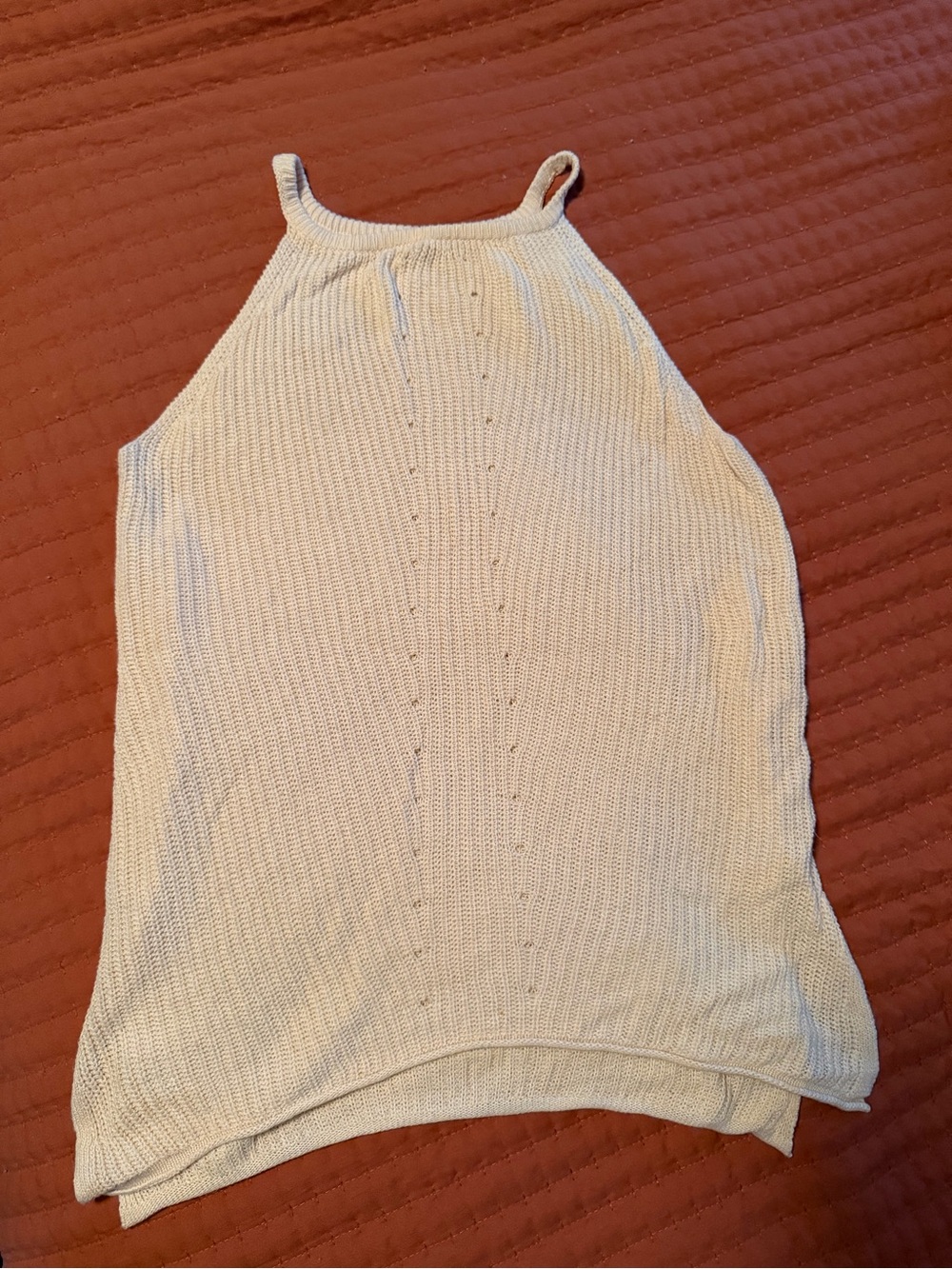 Women’s Cream Knit Halter Tank Top
